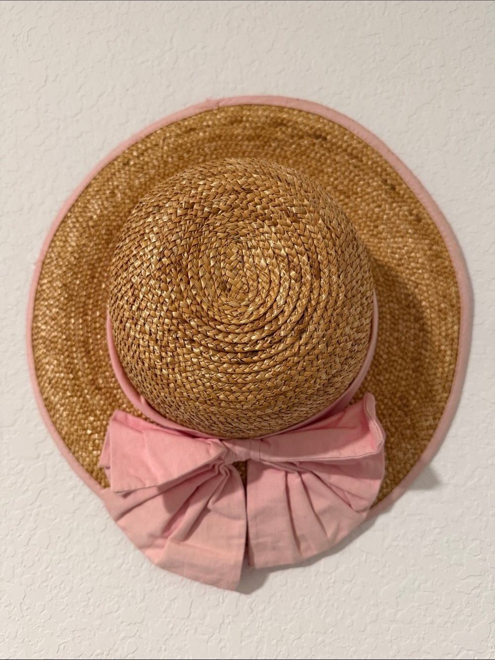 Straw Sun Hat with Pink Bow - Kids Accessories